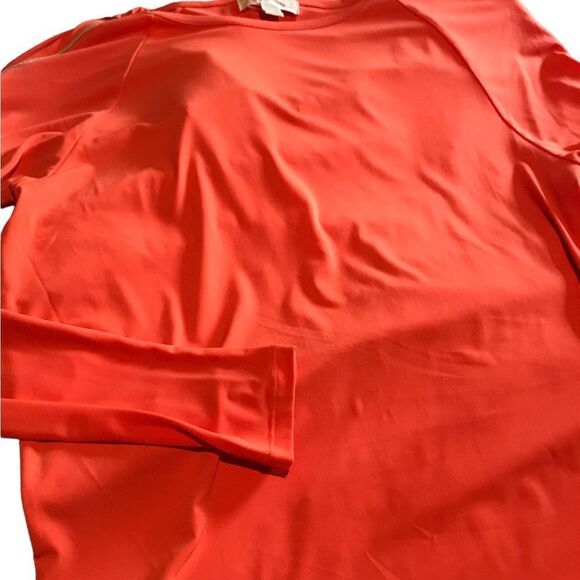 Michael Kors size medium long sleeved blouse beautiful gold zipper accents - Picture 4 of 8